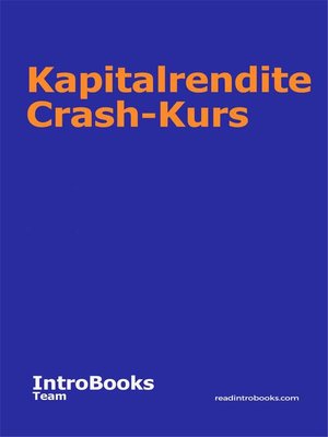 cover image of Kapitalrendite Crash-Kurs